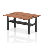 Air Back-to-Back Slimline Height Adjustable Bench Desk - 2 Person dynamic  Desk Top  Walnut Width 160cm