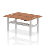 Air Back-to-Back Slimline Height Adjustable Bench Desk - 2 Person dynamic  Desk Top  Walnut Width 160cm