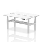 Air Back-to-Back Slimline Height Adjustable Bench Desk - 2 Person dynamic  Desk Top  White Width 160cm