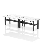 Air Back-to-Back Slimline Height Adjustable Bench Desk - 4 Person dynamic  Desk Top  White Width 160cm