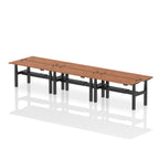 Air Back-to-Back Slimline Height Adjustable Bench Desk - 6 Person dynamic  Desk Top  Oak Width 160cm