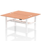 Air Back-to-Back Height Adjustable Bench Desk - 2 Person dynamic  Desk Top  Beech Width 160cm