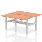 Air Back-to-Back Scalloped Edge Height Adjustable Bench Desk - 2 Person dynamic  Desk Top  Beech Width 160cm