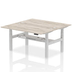 Air Back-to-Back Height Adjustable Bench Desk - 2 Person dynamic  Desk Top  Grey Oak Width 160cm
