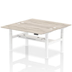 Air Back-to-Back Height Adjustable Bench Desk - 2 Person dynamic  Desk Top  Grey Oak Width 160cm