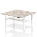 Air Back-to-Back Scalloped Edge Height Adjustable Bench Desk - 2 Person dynamic  Desk Top  Grey Oak Width 160cm