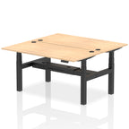 Air Back-to-Back Height Adjustable Bench Desk - 2 Person dynamic  Desk Top  Maple Width 160cm