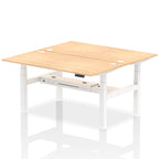 Air Back-to-Back Height Adjustable Bench Desk - 2 Person dynamic  Desk Top  Maple Width 160cm