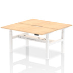 Air Back-to-Back Scalloped Edge Height Adjustable Bench Desk - 2 Person dynamic  Desk Top  Maple Width 160cm