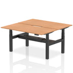 Air Back-to-Back Scalloped Edge Height Adjustable Bench Desk - 2 Person dynamic  Desk Top  Oak Width 160cm