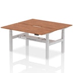 Air Back-to-Back Scalloped Edge Height Adjustable Bench Desk - 2 Person dynamic  Desk Top  Walnut Width 160cm
