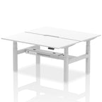 Air Back-to-Back Scalloped Edge Height Adjustable Bench Desk - 2 Person dynamic  Desk Top  White Width 160cm