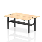 Air Back-to-Back Slimline Height Adjustable Bench Desk - 2 Person dynamic  Desk Top  Maple Width 180cm
