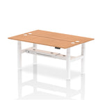 Air Back-to-Back Slimline Height Adjustable Bench Desk - 2 Person dynamic  Desk Top  Oak Width 180cm