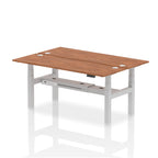 Air Back-to-Back Slimline Height Adjustable Bench Desk - 2 Person dynamic  Desk Top  Walnut Width 180cm