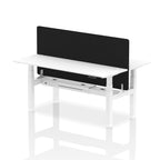 Air Back-to-Back Height Adjustable Bench Desk - 2 Person Black Screen dynamic  Desk Top  White Width 180cm