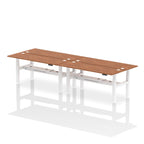 Air Back-to-Back Slimline Height Adjustable Bench Desk - 4 Person dynamic  Desk Top  Walnut Width 180cm