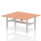 Air Back-to-Back Height Adjustable Bench Desk - 2 Person dynamic  Desk Top  Beech Width 180cm