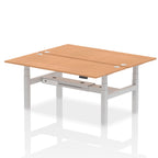 Air Back-to-Back Height Adjustable Bench Desk - 2 Person dynamic  Desk Top  Oak Width 180cm
