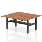 Air Back-to-Back Height Adjustable Bench Desk - 2 Person dynamic  Desk Top  Walnut Width 180cm