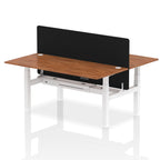 Air Back-to-Back Height Adjustable Bench Desk - 2 Person Black Screen dynamic  Desk Top  Walnut Width 180cm
