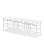 Air Back-to-Back Height Adjustable Bench Desk - 6 Person dynamic  Black Black Frame