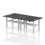 Air Back-to-Back Slimline Height Adjustable Bench Desk - 4 Person dynamic  Desk Top  Black Width 120cm