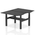 Air Back-to-Back Height Adjustable Bench Desk - 2 Person dynamic  Desk Top  Black Width 120cm