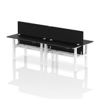 Air Back-to-Back Height Adjustable Bench Desk - 4 Person Black Screen dynamic  Desk Top  Black Width 140cm