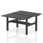 Air Back-to-Back Height Adjustable Bench Desk - 2 Person dynamic  Desk Top  Black Width 140cm