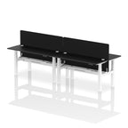Air Back-to-Back Height Adjustable Bench Desk - 4 Person Black Screen dynamic  Desk Top  Black Width 160cm