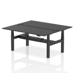 Air Back-to-Back Height Adjustable Bench Desk - 2 Person dynamic  Desk Top  Black Width 180cm