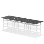 Air Back-to-Back Height Adjustable Bench Desk - 6 Person dynamic  1200 Beech