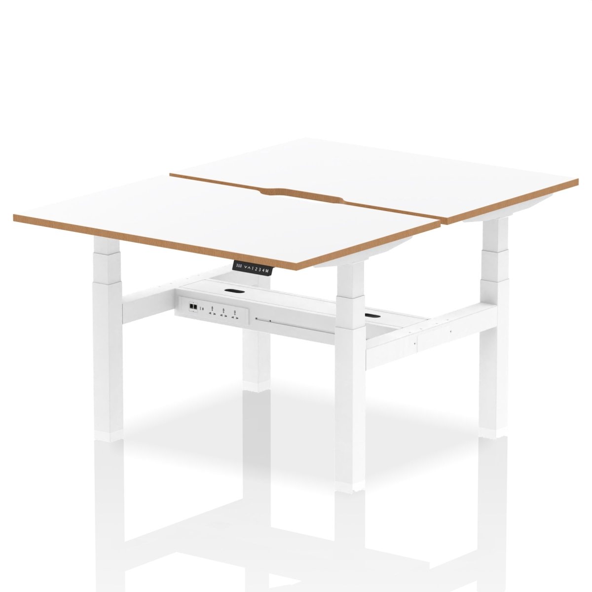 Height adjustable Desk Oslo White Sit Stand by Dynamics 1200mm 4 Person
