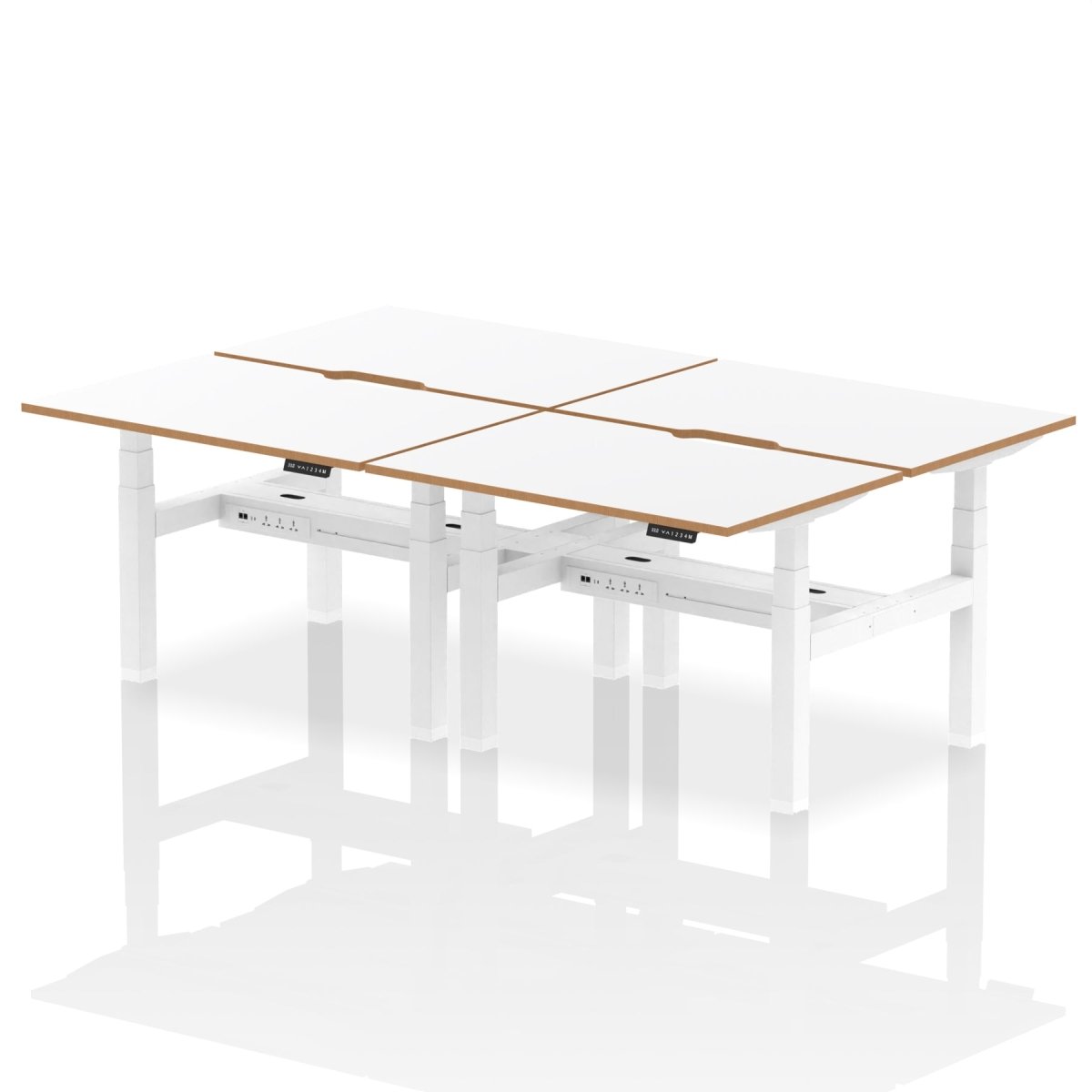 Air Back-to-Back Height Adjustable Bench Desk - Oslo dynamic  1200mm 6 Person