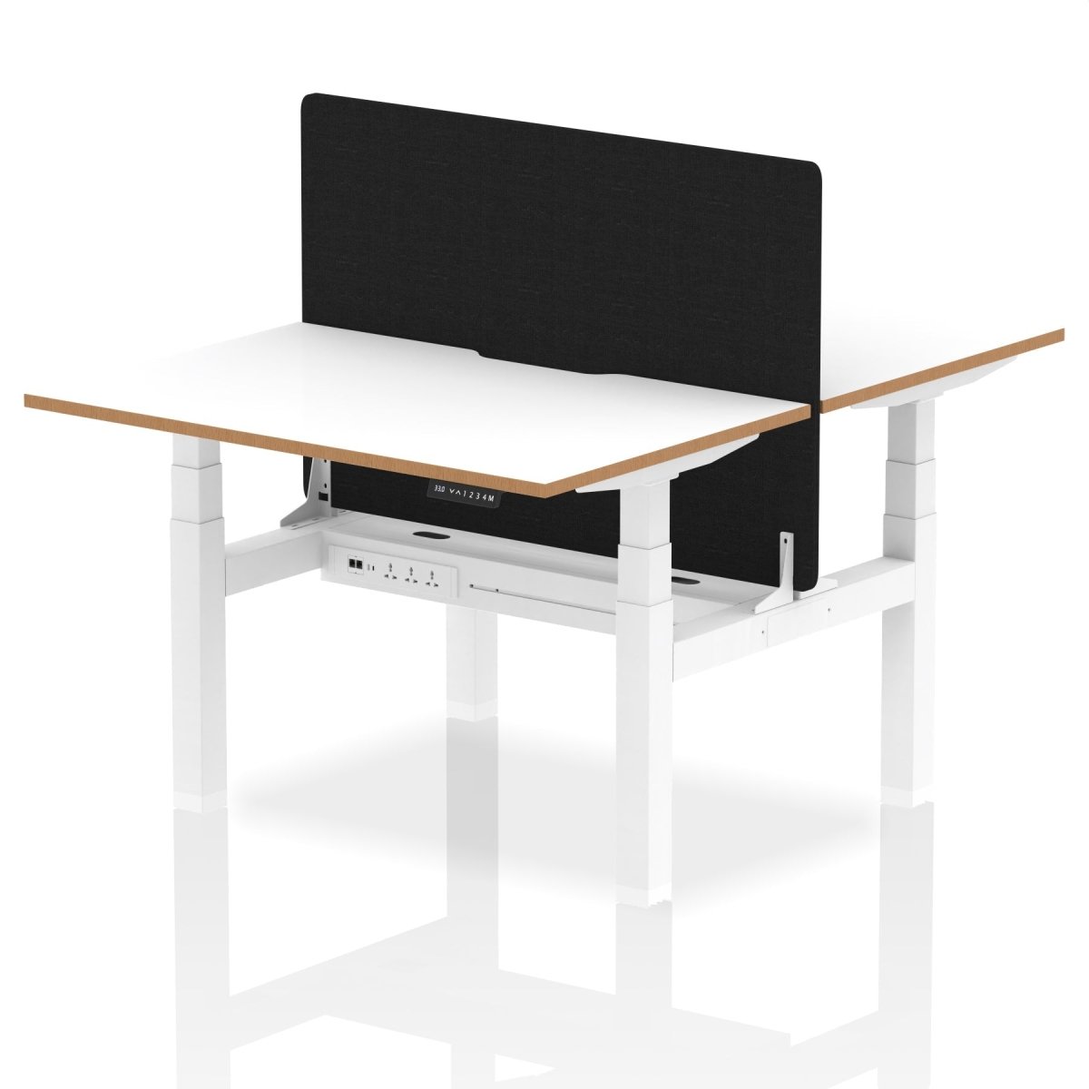 Air Back-to-Back Height Adjustable Bench Desk - Oslo dynamic  1200mm 4 Person