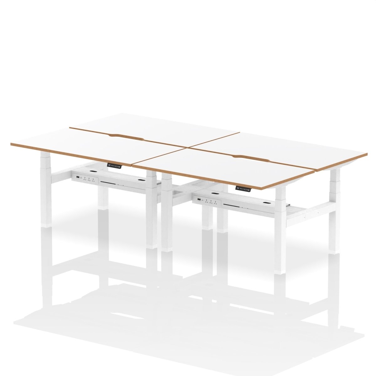 Air Back-to-Back Height Adjustable Bench Desk - Oslo dynamic  1400mm 6 Person