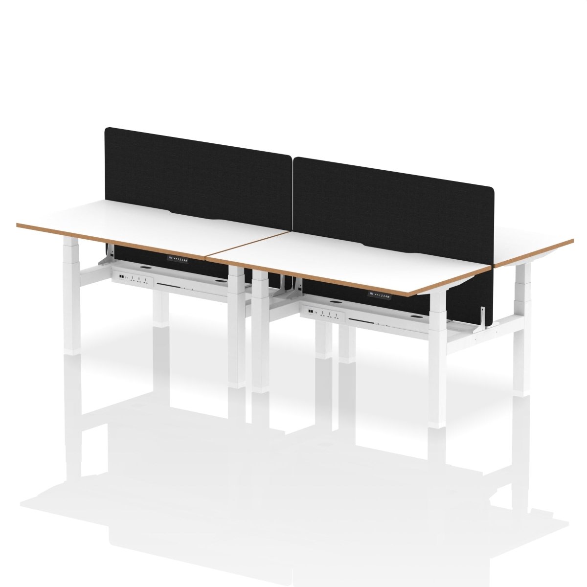 Air Back-to-Back Height Adjustable Bench Desk - Oslo dynamic  1400mm 6 Person