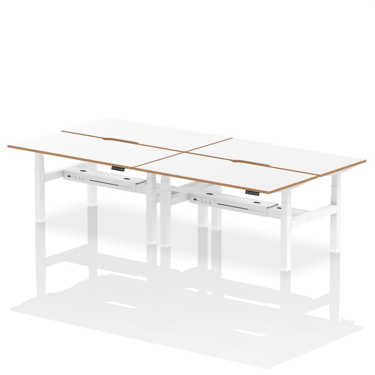 Air Back-to-Back Height Adjustable Bench Desk - Oslo dynamic  1600mm 6 Person