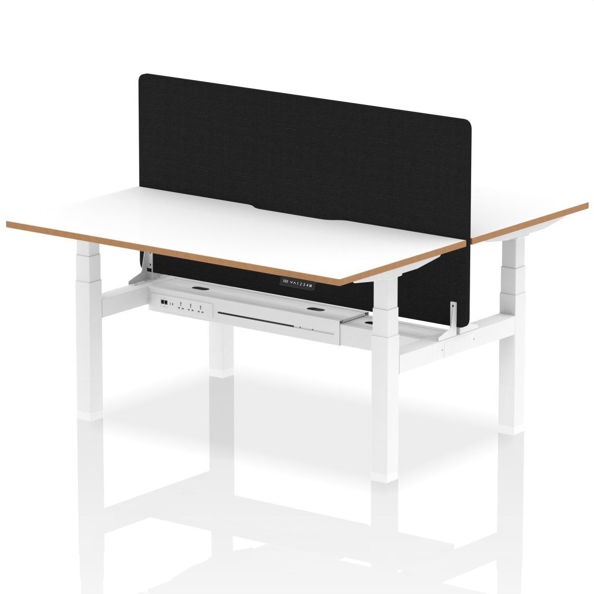 Air Back-to-Back Height Adjustable Bench Desk - Oslo dynamic  1600mm 4 Person