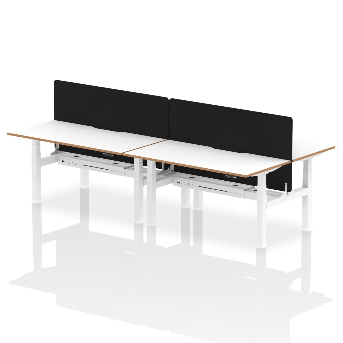 Air Back-to-Back Height Adjustable Bench Desk - Oslo dynamic  1600mm 6 Person