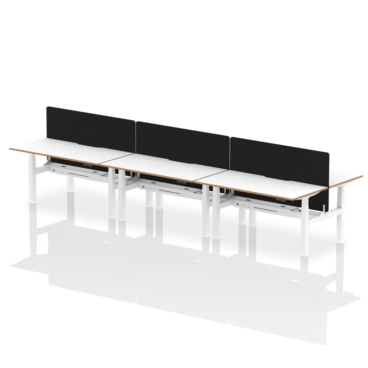 Air Back-to-Back Height Adjustable Bench Desk - Oslo dynamic  1200 Black
