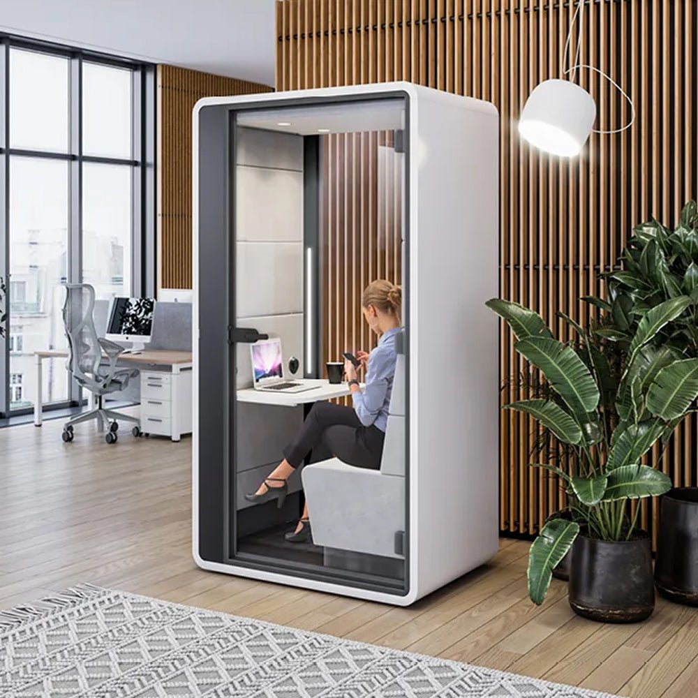 One Pod Chair Hush Hybrid Acoustic POD Room 1 Person Phone Booth Style – THATSMYOFFICE