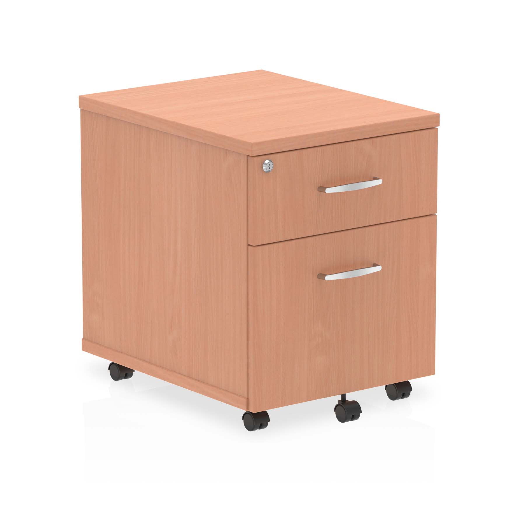Under Deskl Impulse Mobile Pedestal in wood by dynamic Beech Desk  2 Drawer 