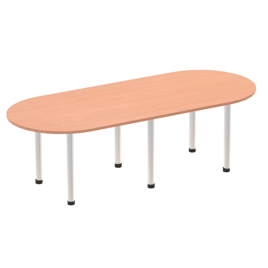 Office furniture impulse-boardroom-table-with-post-leg Dynamic  Beech 240 Wide  Chrome