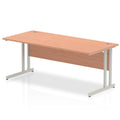 Office Desk Impulse 180cm Straight Desk Cantilever Leg Silver Colour Beech 