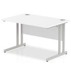 Office furniture impulse-120mm-straight-desk-cantilever-leg Dynamic  Silver Colour White 