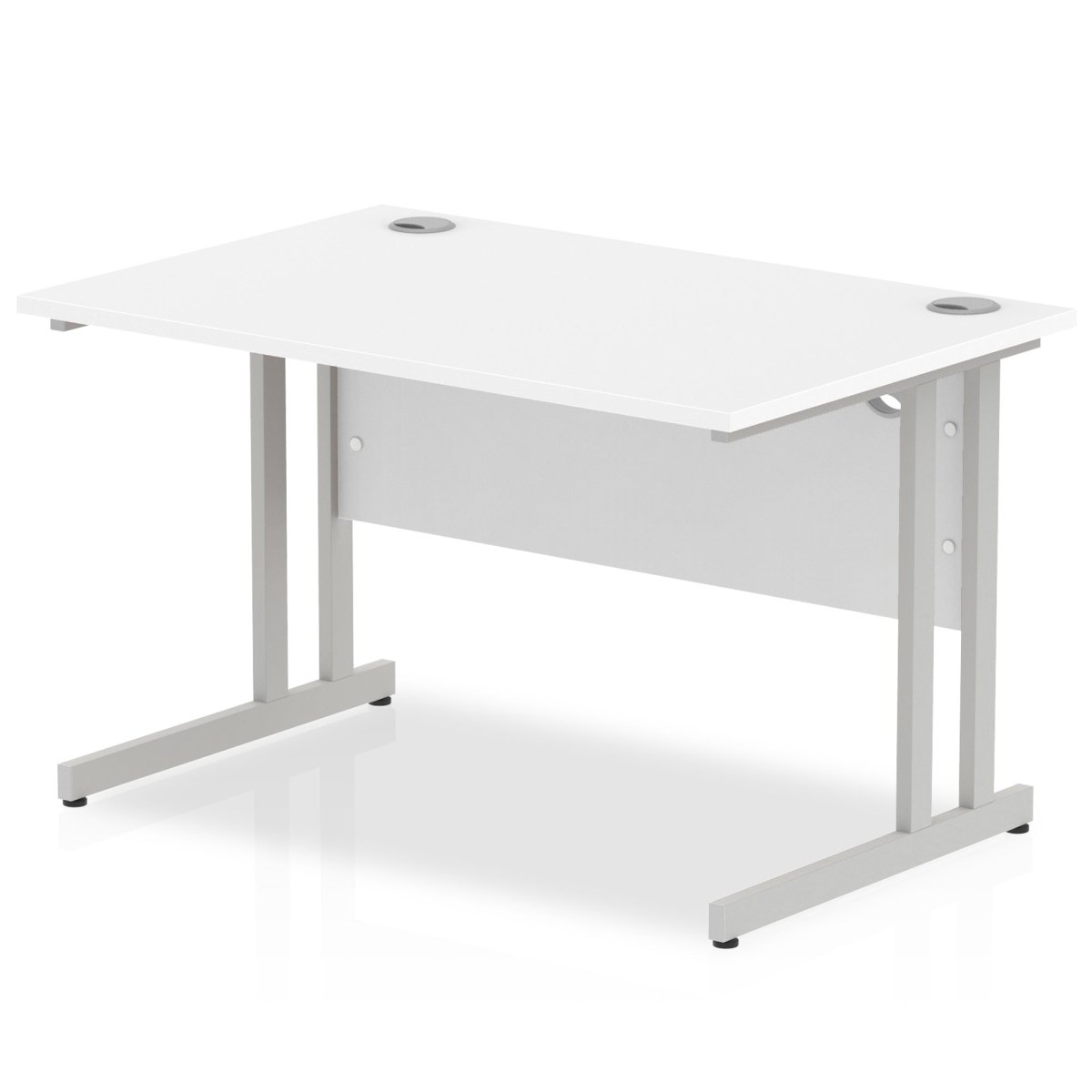 Office furniture impulse-120mm-straight-desk-cantilever-leg Dynamic  Silver Colour White 