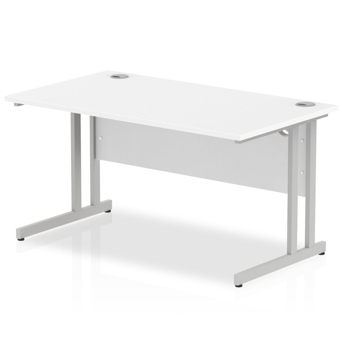 Office furniture impulse-140mm-straight-desk-cantilever-leg Dynamic  Silver Colour White 