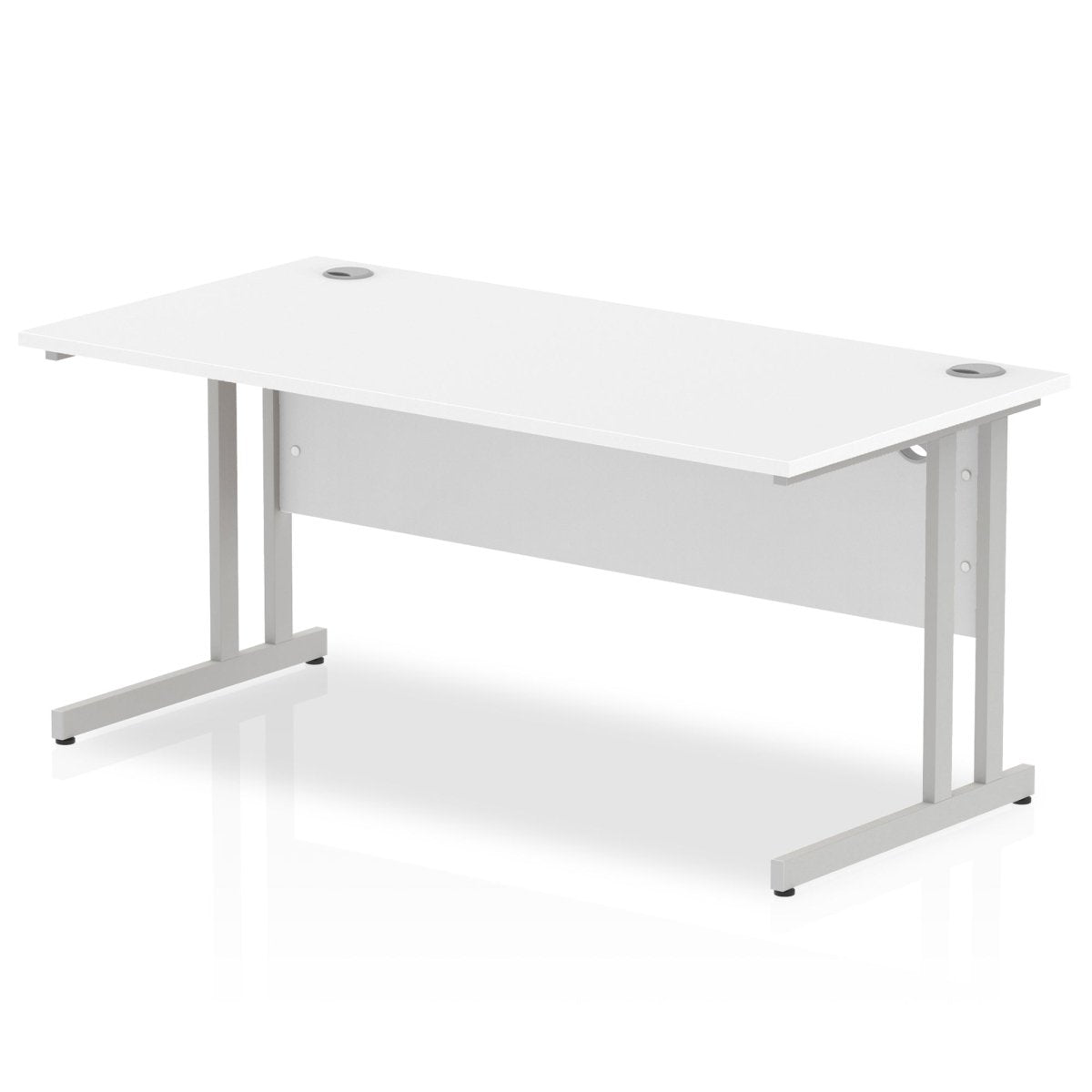 Office furniture impulse-160mm-straight-desk-cantilever-leg Dynamic  Silver Colour White 